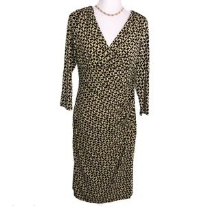Lauren Ralph Lauren 10 Chain Print ruched Dress